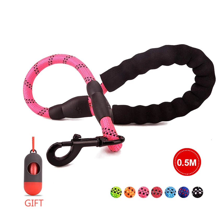 Pet Leash Reflective Strong Dog Leash 1.5M Long with Comfortable Padded Handle Heavy Duty Training Durable Nylon Rope Leashes