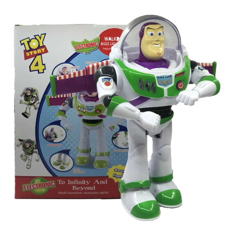 Disney 33cm Pixar Toy Story 4 Buzz Lightyear Talking Action Figures Cloth Body Model Doll Limited Collection Ornament Toys Gift