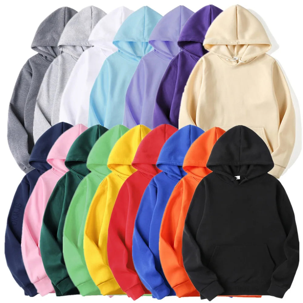 Fashion Men's Women's Hoodies Spring Autumn Winter Casual Hoodies Sweatshirts Men Tops Solid Color Hoodie Sweatshirt Male