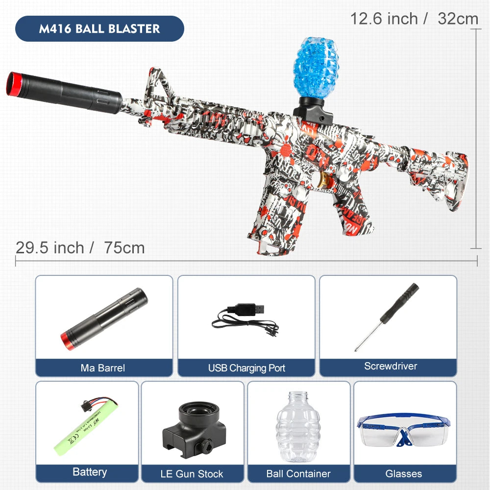 M416 Electric Blaster Gun Set, High Precision Shooting Toy, Perfect Outdoor Toy Gift for Birthday (Bullets Excluded)