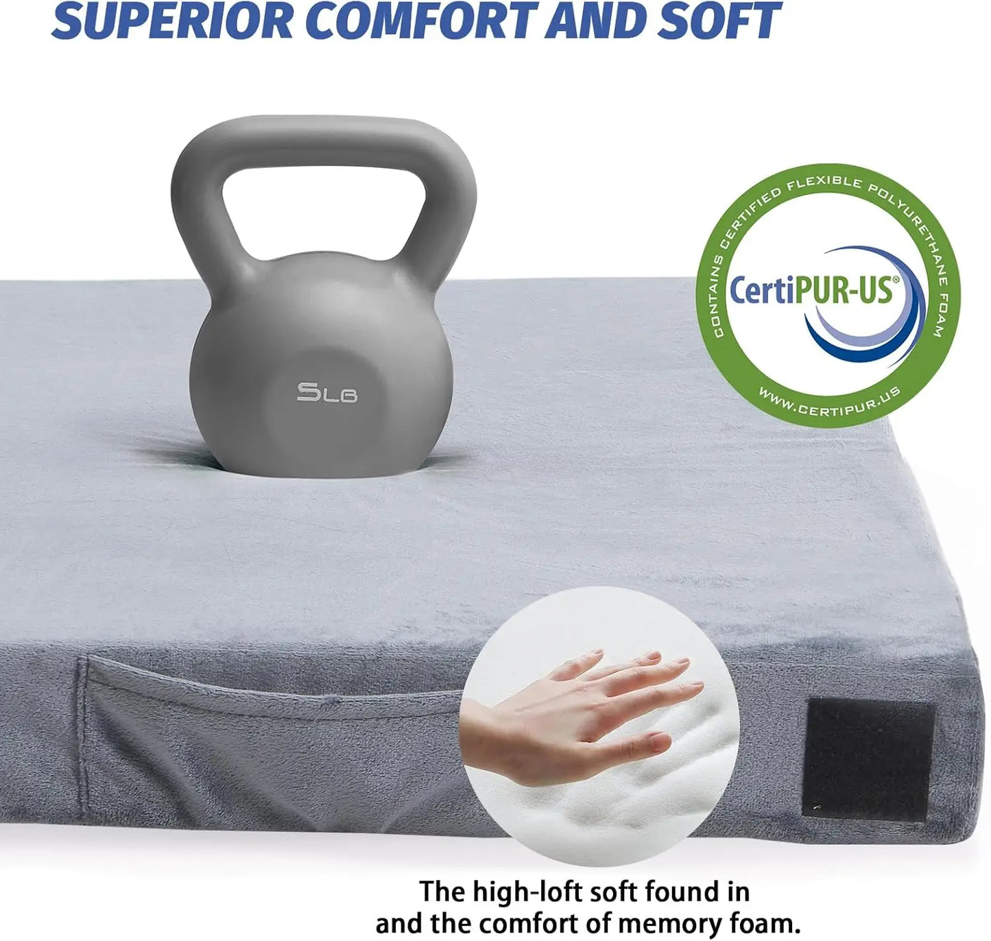 Memory Foam Camping Mattress Pad, CertiPUR-US Sleeping Mat Portable Roll Up Mattress for Adults, Camping Bed Pads for Sleeping,