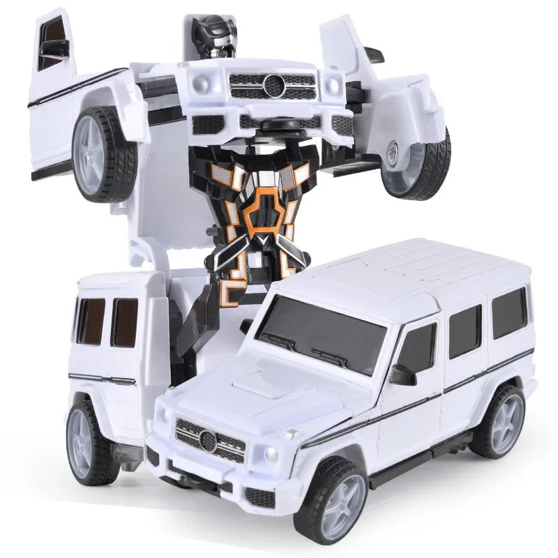 Shape-shifting toy car inertial impact one-button shape-shifting boy puzzle collision shape-shifting Autobot robot