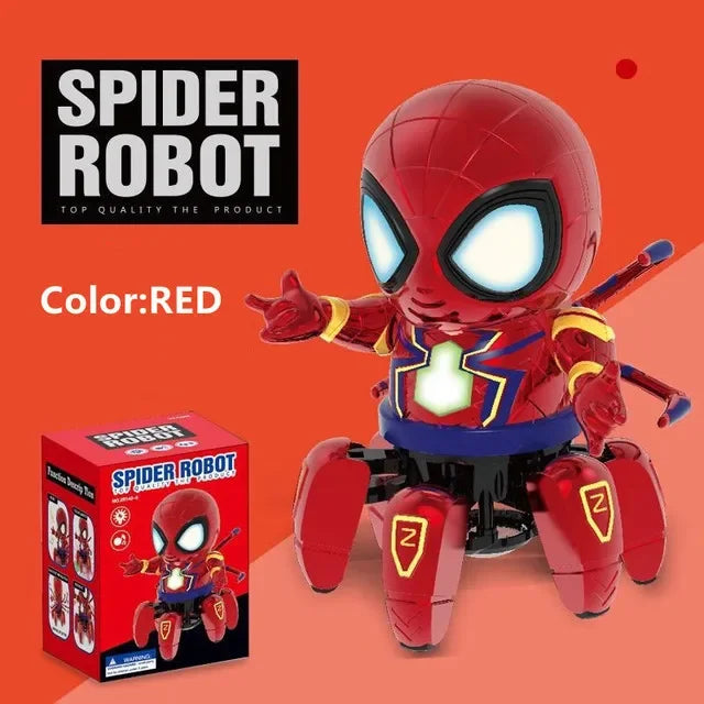 Marvel The Amazing Spider Man Dancing Robot Musical Light Electric Toy Doll Spiderman Action Figure Children Funny Birthday Gift