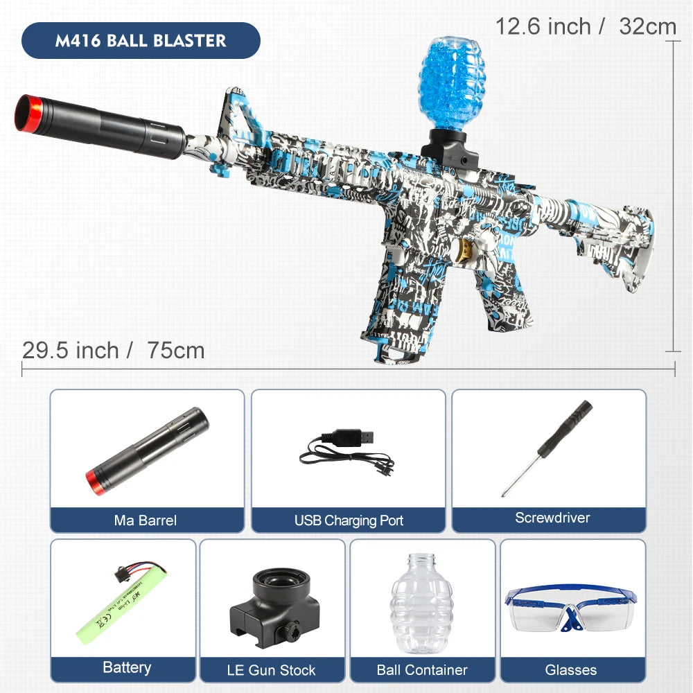 M416 Electric Blaster Gun Set, High Precision Shooting Toy, Perfect Outdoor Toy Gift for Birthday (Bullets Excluded)