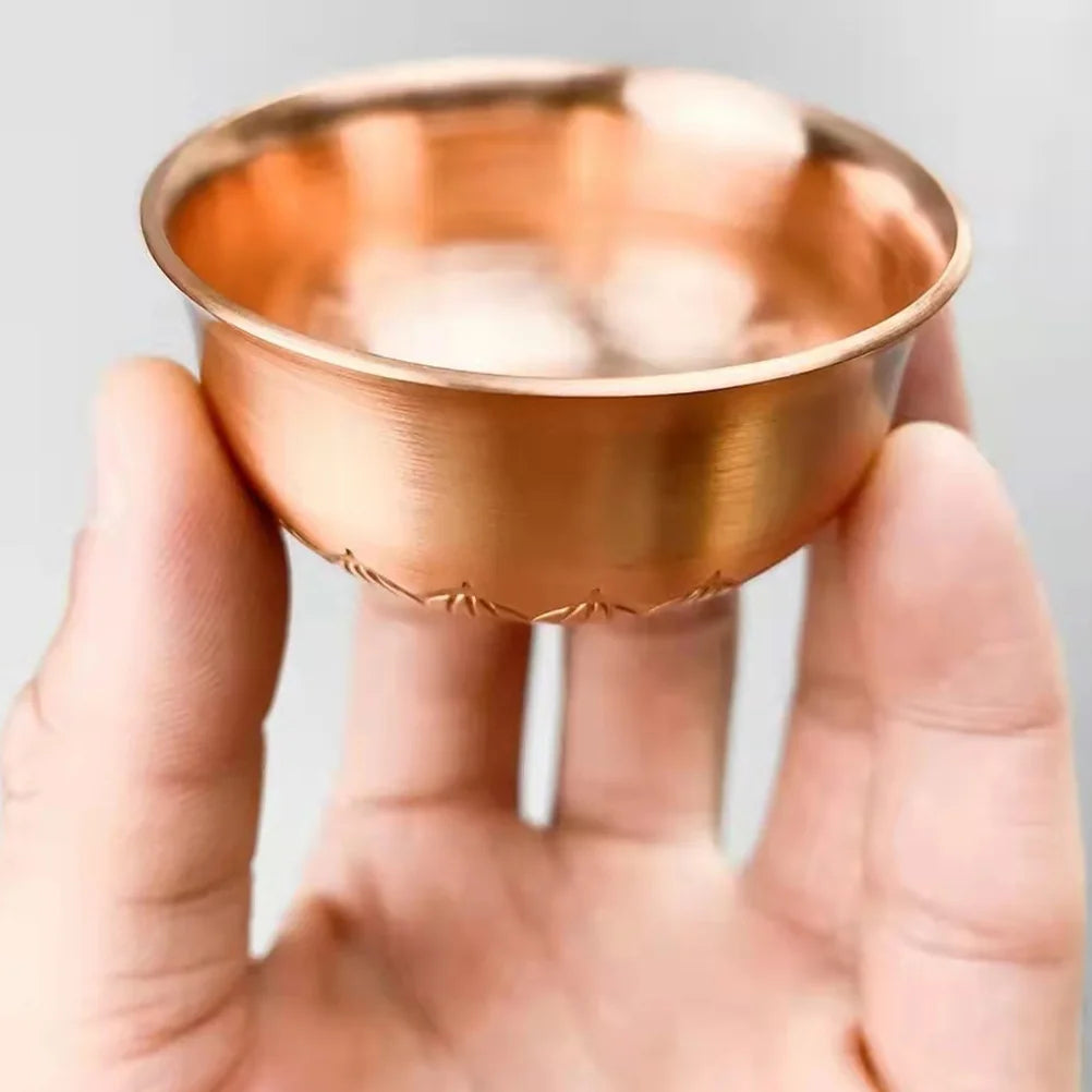 Tabletop Cup Worship Bowl Copper Teacup Exquisite Offering Cart Golden Cups