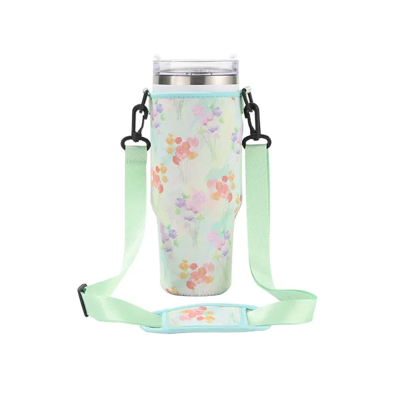 New 40oz/30oz Ice Brave Cup Set Water Cup Set Diving Material Cup Oblique Straddle Bag Stanley Cow Pattern Handle Water Bottle