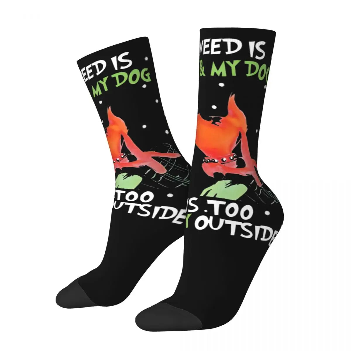 G-Grinchs Theme Design Crew Socks Product for Daily Wear Cozy Stockings