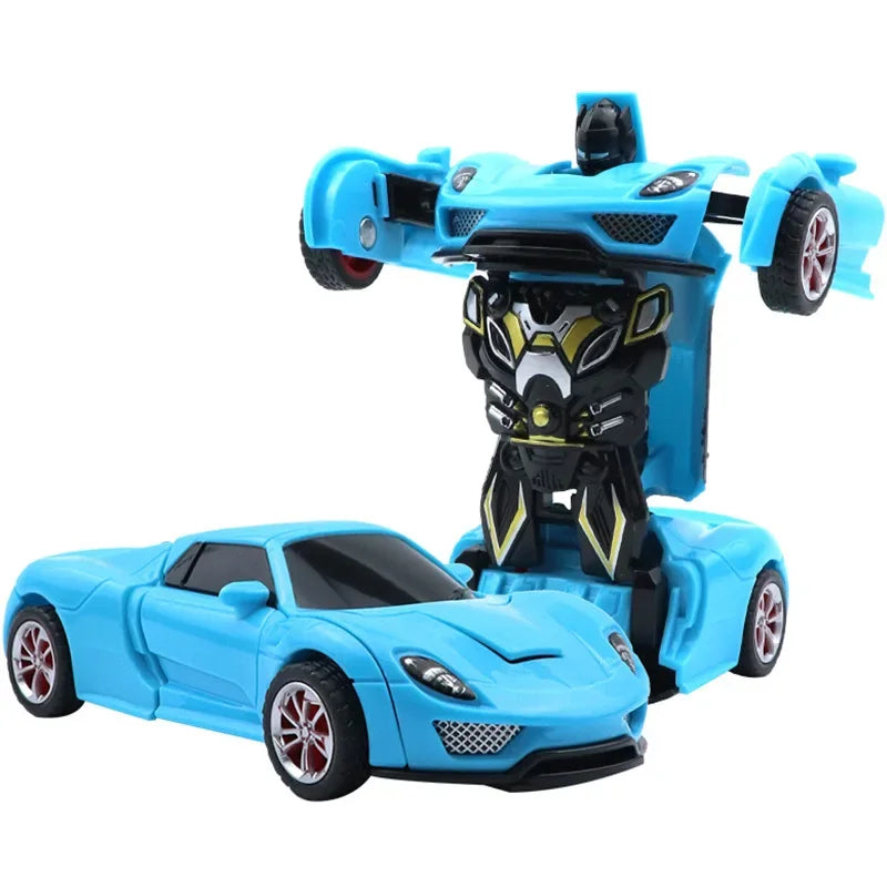 Shape-shifting toy car inertial impact one-button shape-shifting boy puzzle collision shape-shifting Autobot robot