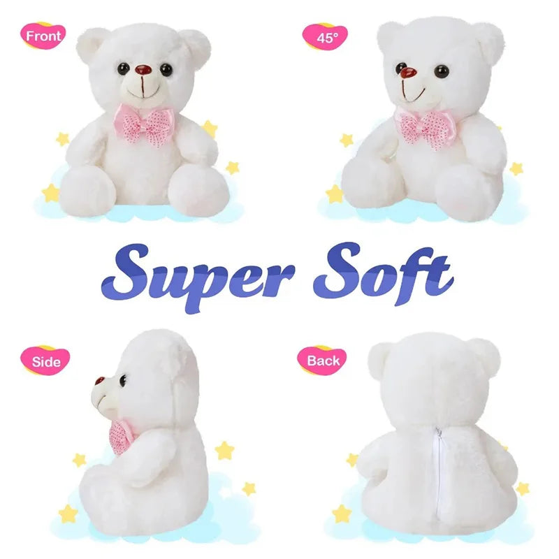 22cm Luminous Bear Teddy Stuffed Doll with LED Cute Animal Soft Plush Toy Nightlight Glow Bear Sensory Toys Gift for Kids