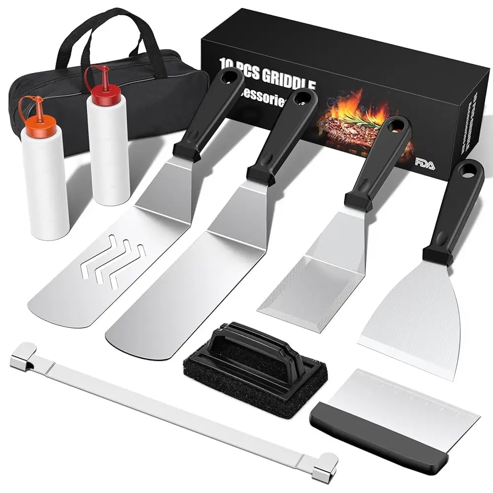 8/10/15pcs Grilling Griddle Accessories BBQ Teppanyaki Camping Grill Tools Set for Blackstone and Camp Chef Flat Top Grill Set