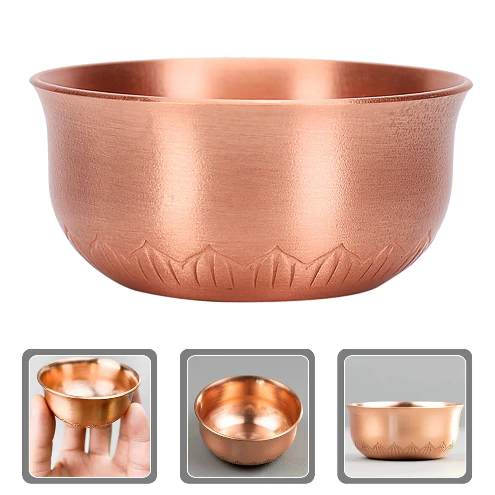 Tabletop Cup Worship Bowl Copper Teacup Exquisite Offering Cart Golden Cups