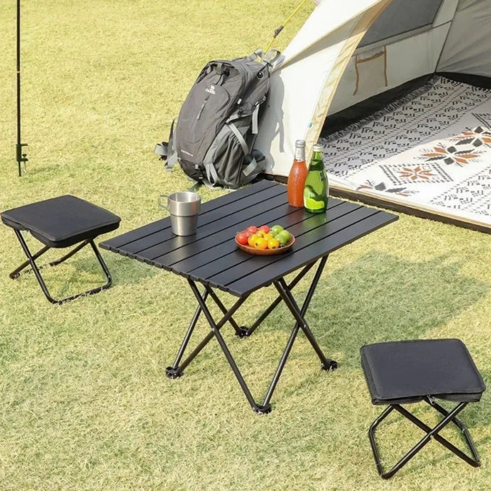 Outdoor Camping Folding Table Ultra Light Foldable Chicken Rolls Camp Fishing Table Picnic Barbecue Stall Simple Small Tables