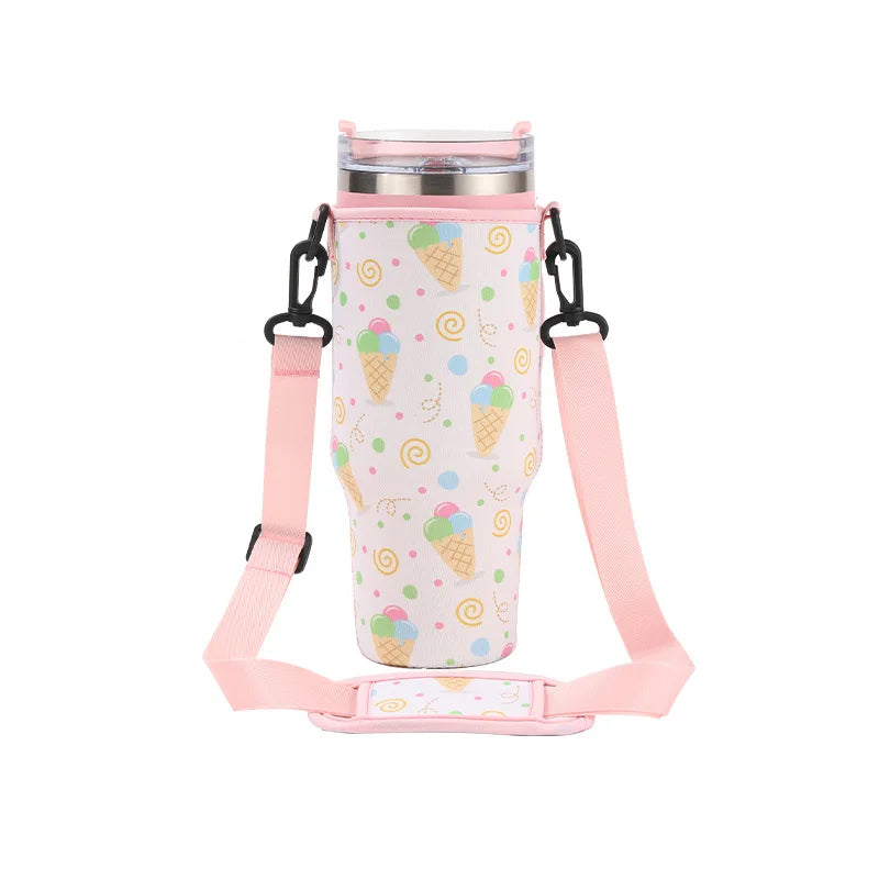 New 40oz/30oz Ice Brave Cup Set Water Cup Set Diving Material Cup Oblique Straddle Bag Stanley Cow Pattern Handle Water Bottle