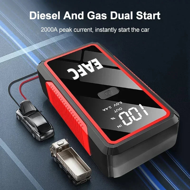 Car Jump Starter 2000A Power Bank Portable Car Battery Charger for 12V Auto Starting Device Petrol Diesel Emergency Booster