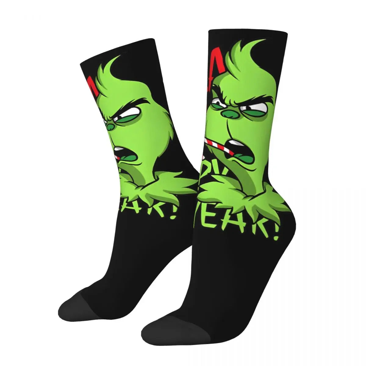 G-Grinchs Theme Design Crew Socks Product for Daily Wear Cozy Stockings