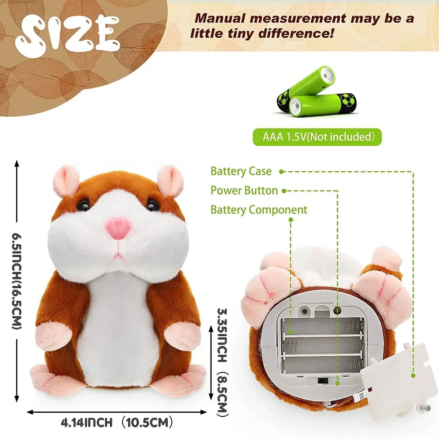 Learn To Imitate Talking Little Hamster Animal Plush Funny Toy Talking Nod Hamster Doll Soothing Crying Baby Toy Kids Gift