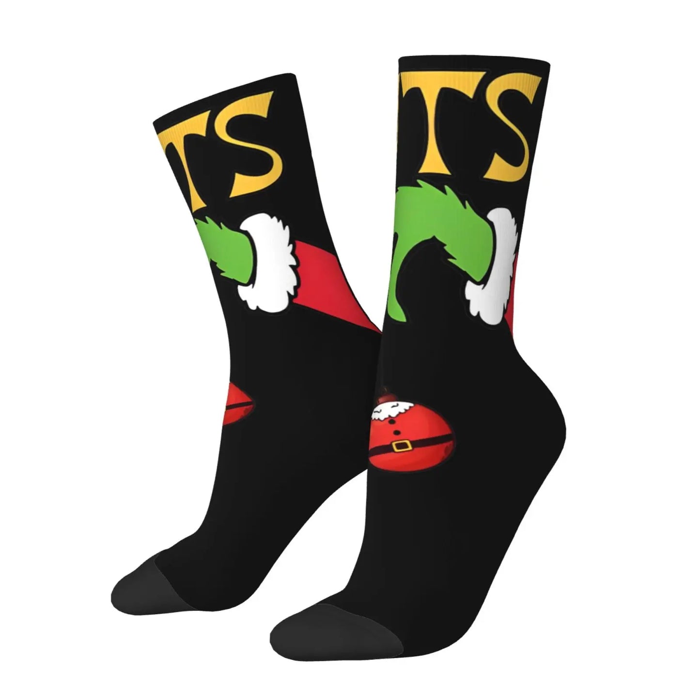 G-Grinchs Theme Design Crew Socks Product for Daily Wear Cozy Stockings