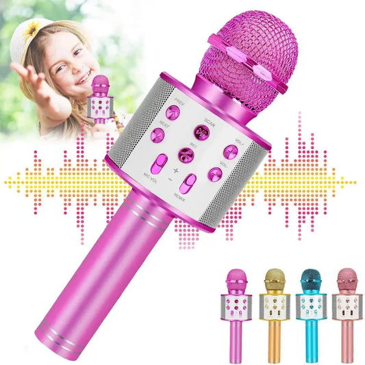 Kids Microphone Toys for Singing, Wireless Bluetooth Karaoke Microphone for Adults, Toys for Boys Girls  Birthday Party Gift