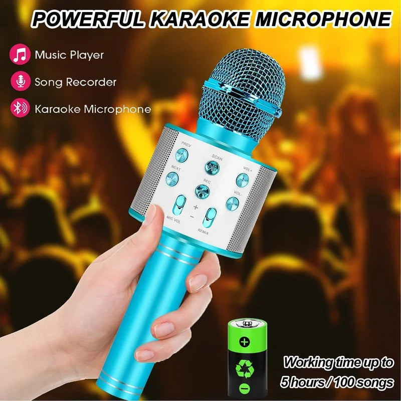 Fun Toys for 4-15 Year Old Girls, Handheld Karaoke Microphone for Kids Birthday Xmas Gifts for 8 9 10 11 Years Old Boys Girl