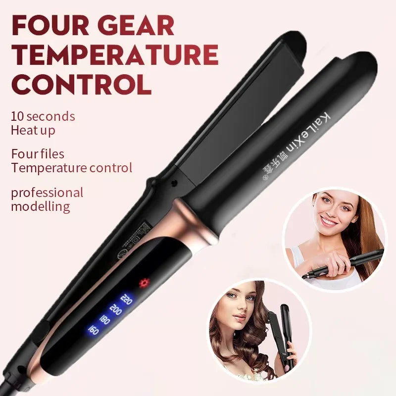 4 Gears Adjustable Temperature 2in1 Professional Flat Iron Hair Straightener Fast Warm-up Styling Tool For Wet or Dry Hair