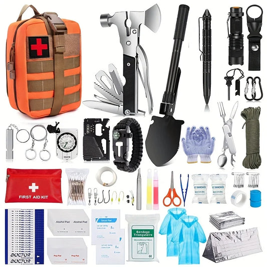 Multi functional survival tools, outdoor camping equipment, outdoor survival emergency supplies kit