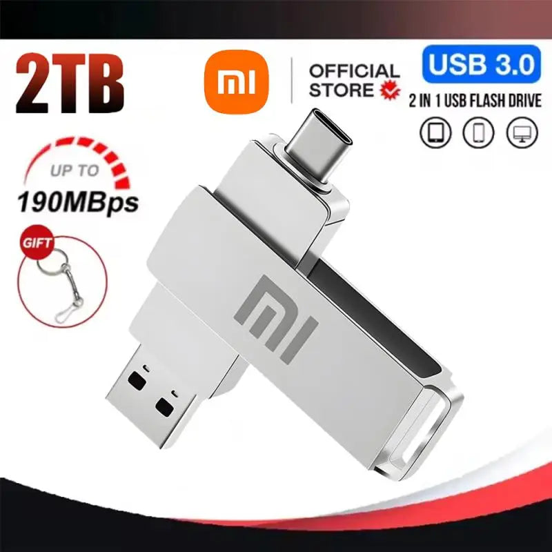 Xiaomi 16TB USB 3.0 Flash Drive 8TB Type-C U Disk High-Speed Pen Drive U Flash Drive Portable SSD 1TB 2TB for Laptop Computer