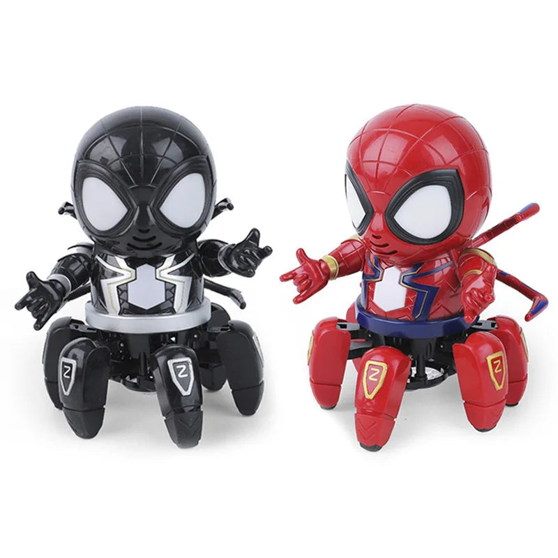 Marvel The Amazing Spider Man Dancing Robot Musical Light Electric Toy Doll Spiderman Action Figure Children Funny Birthday Gift