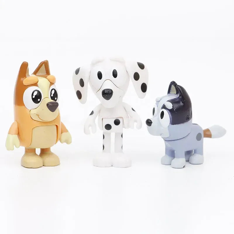 12 Bluey Family Character Model Decorations Cute Puppy Movable Joints Decorations Mini Pvc Character Model Toys Children's Gifts