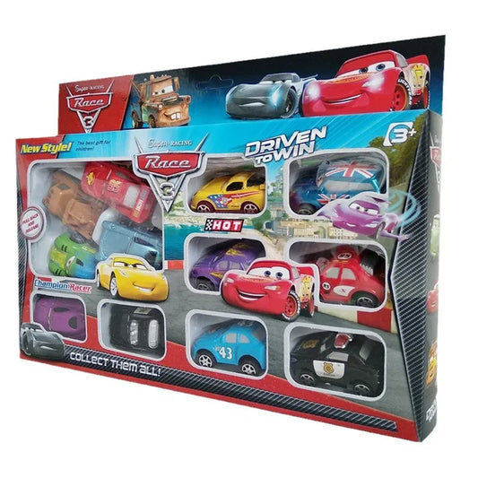 12Pcs Disney Pixar Cars Lightning McQueen Jackson Storm Mater PVC Model Car Toy For Kid birthday Gift