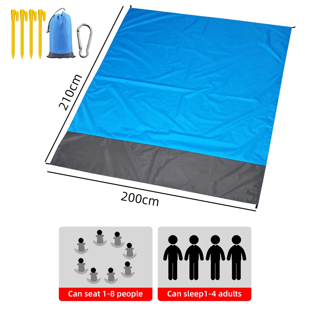 Waterproof Beach Mat Extra Large Outdoor Camping Mat Blanket Folding Sand Free Pocket Mattress Portable Lightweight Picnic Mat