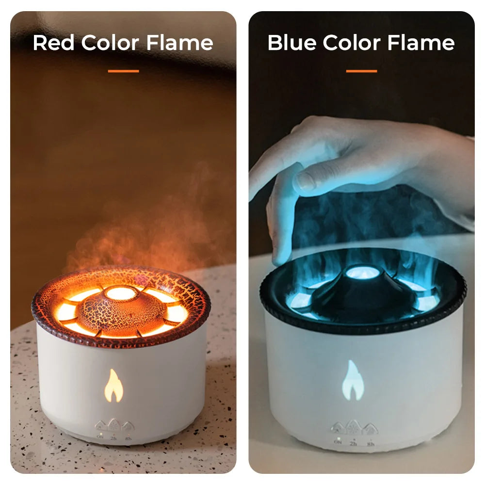 Jellyfish Volcano Fire Flame Aroma Air Humidifier Diffuser Essential Oil Electric Smell for Home Perfume Cool Mist Maker