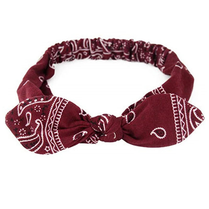 New Boho Women Soft Solid Print Headbands Vintage Cross Knot Elastic Hairbands Turban Bandanas Girls Hair Bands Hair Accessories