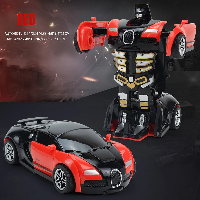 Transform CarRobot Model Car.Automatic Deformation Push and Go Car Vehicle Toy Race Car.Toys Easter Gifts for Boys