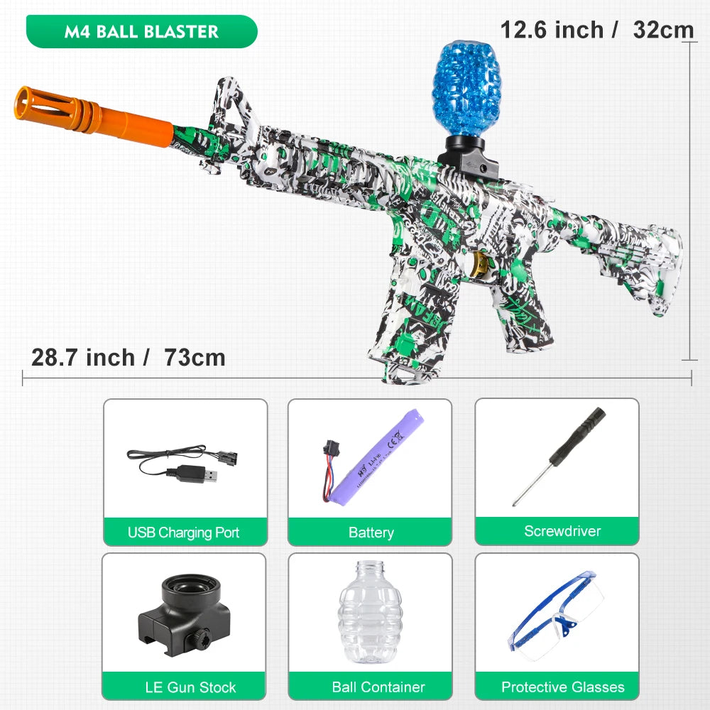 M416 Electric Blaster Gun Set, High Precision Shooting Toy, Perfect Outdoor Toy Gift for Birthday (Bullets Excluded)