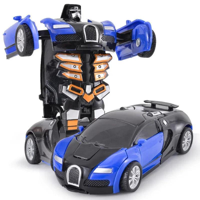 Shape-shifting toy car inertial impact one-button shape-shifting boy puzzle collision shape-shifting Autobot robot