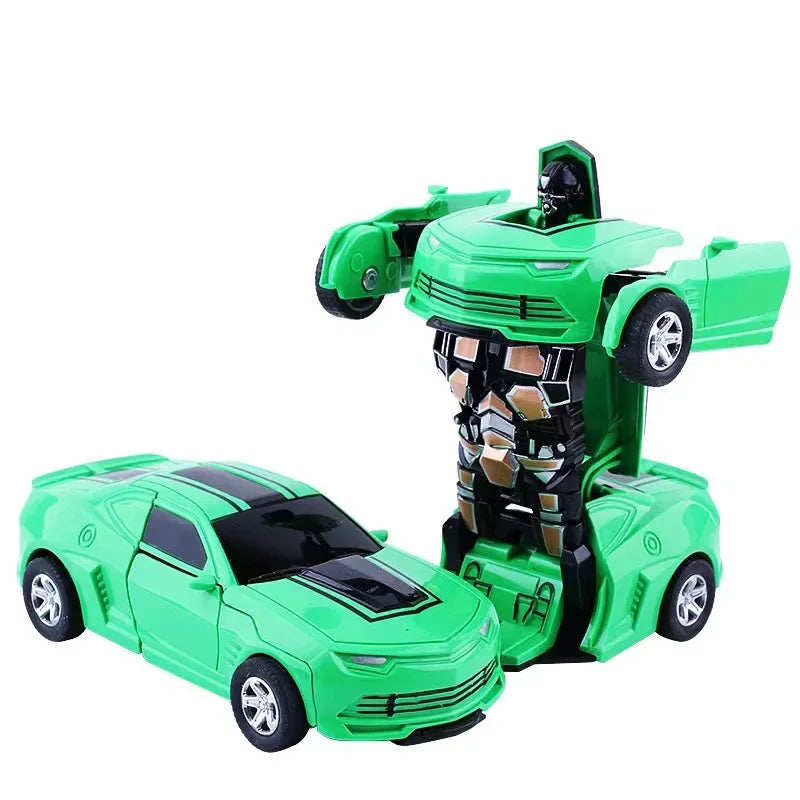 Shape-shifting toy car inertial impact one-button shape-shifting boy puzzle collision shape-shifting Autobot robot