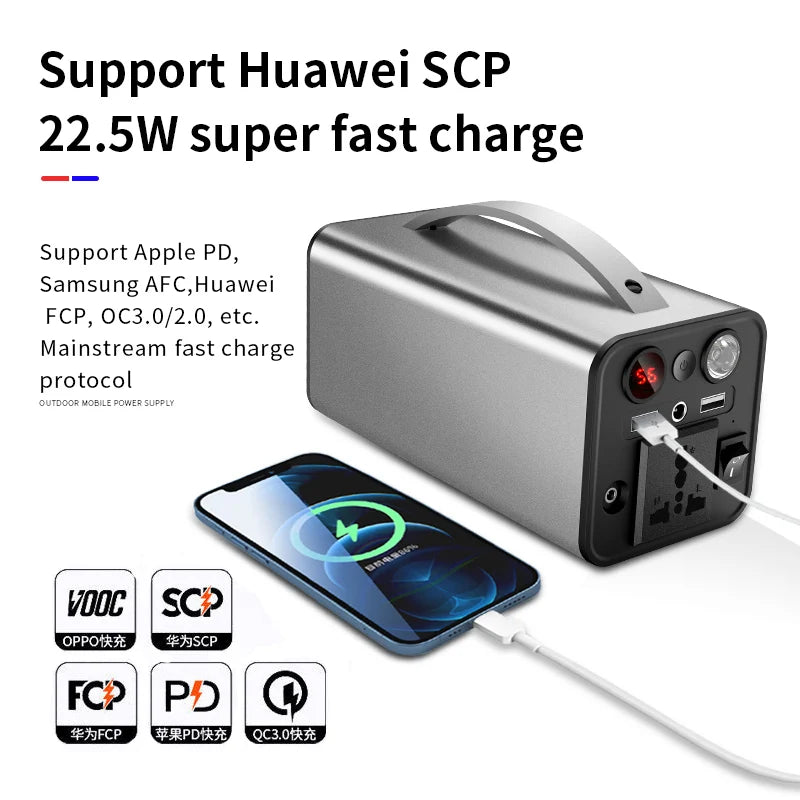 Power Bank Portable Power Station 180W 45000MAH Support Solar For Emergency Outdoor Camping equipment