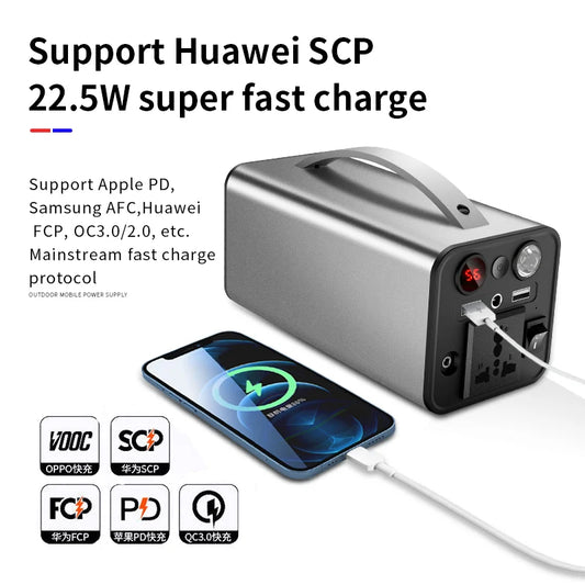 Power Bank Portable Power Station 180W 45000MAH Support Solar For Emergency Outdoor Camping equipment