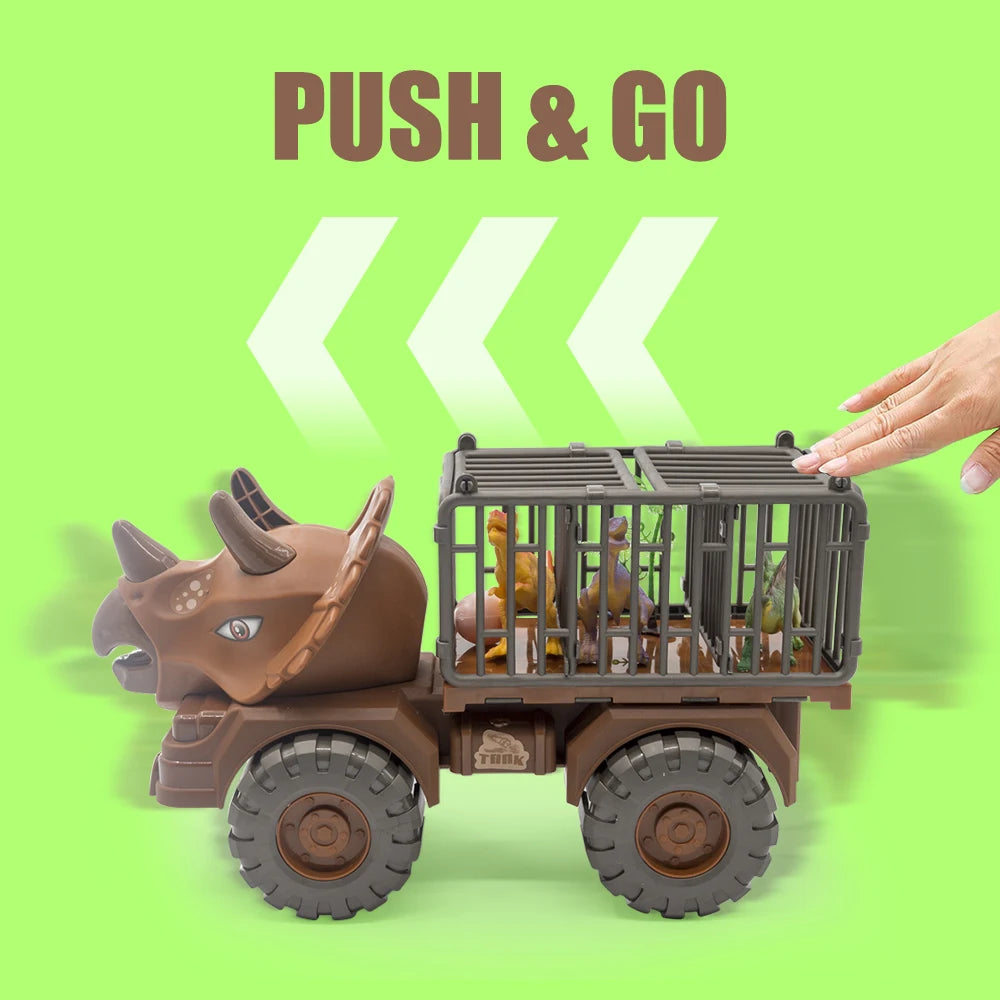 Boys Car Toys Dinosaur Truck Transport Carrier Vehicle Dino Animal Model Tyrannosaurus Rex Truck Game Children Birthday Gifts