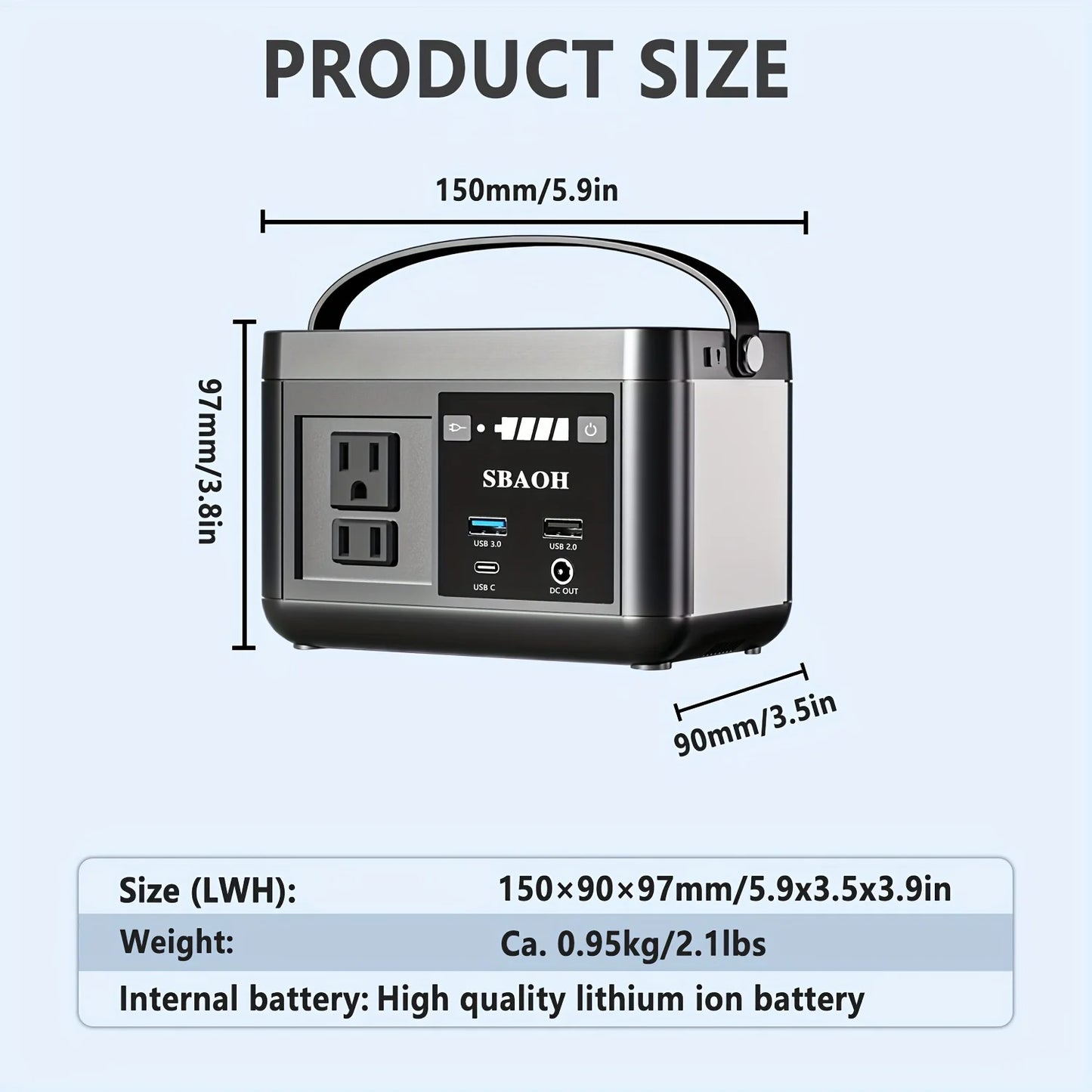 Portable Power Station P86,88.8Wh 3.7 V LiFePo4 Battery,with 80W (120W Peak) AC Outputs, Solar Generator for Travel and Camping