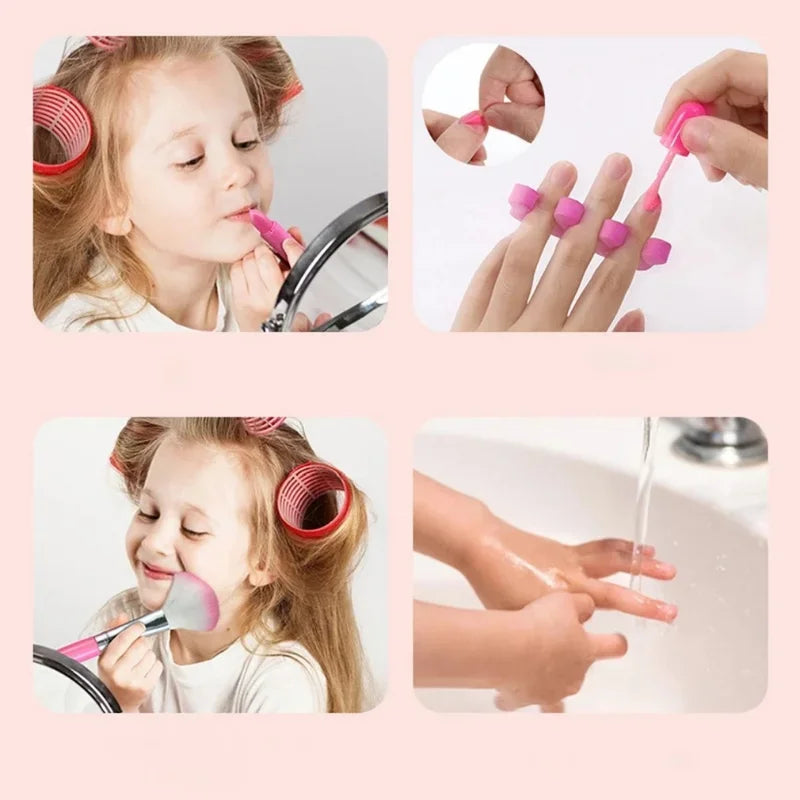 Kids Makeup Cosmetics Playing Box Princess Makeup Girl Toy Play Set Lipstick Eye Shadow Safety Nontoxic Kids Toys for Girls