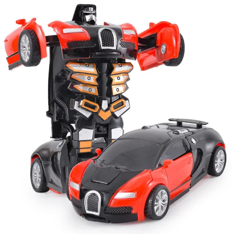 Shape-shifting toy car inertial impact one-button shape-shifting boy puzzle collision shape-shifting Autobot robot