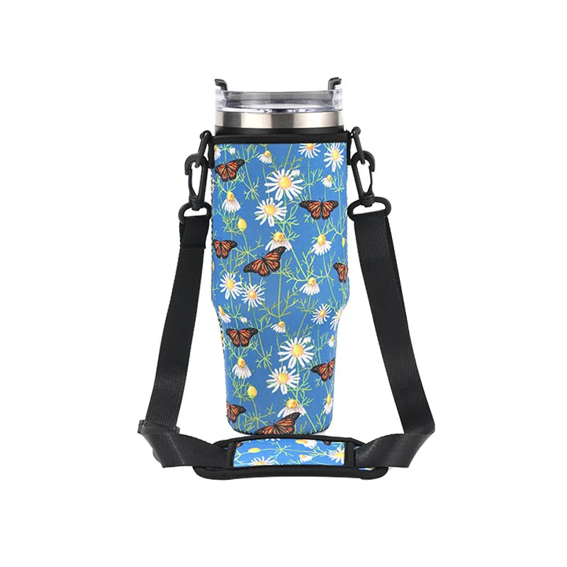 New 40oz/30oz Ice Brave Cup Set Water Cup Set Diving Material Cup Oblique Straddle Bag Stanley Cow Pattern Handle Water Bottle