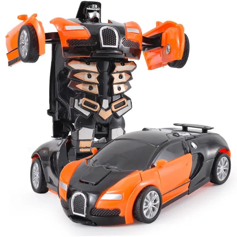 Shape-shifting toy car inertial impact one-button shape-shifting boy puzzle collision shape-shifting Autobot robot