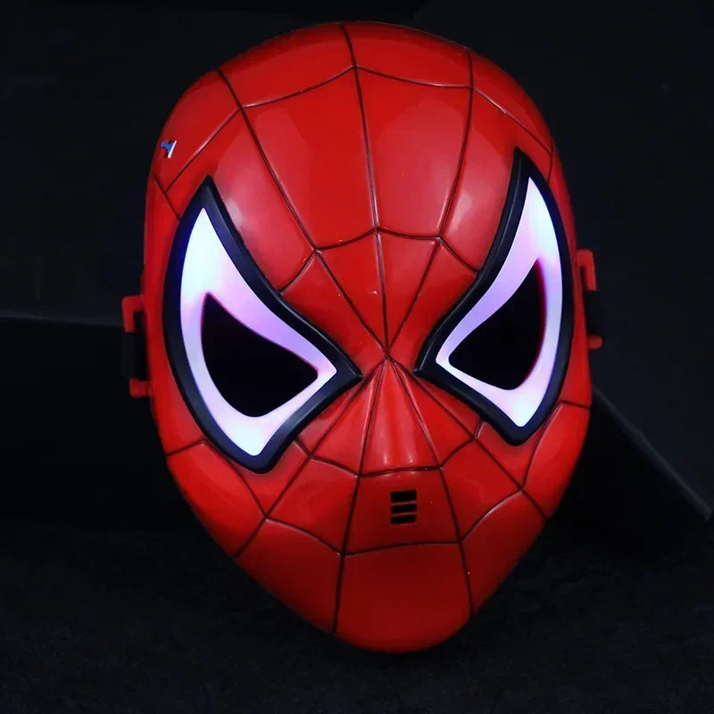 Disney Marvel Spiderman Masks Hulk Iron Man Captain America  Figure Led Light Collection Decoration Cosplay Model Toys Gifts