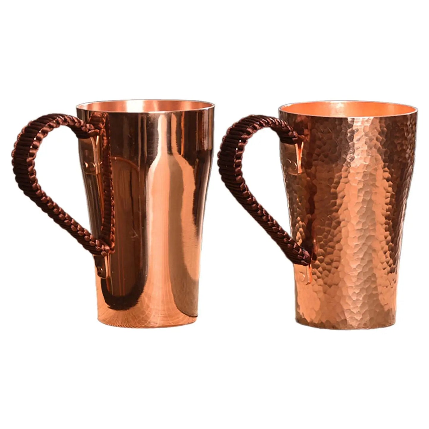 Copper Coffee Mug Teaware Portable Easy Clean Birthday Gifts Handmade Pure Copper Cup 400ml Water Mug for Milk Bar Party Home