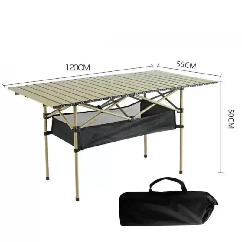 Outdoor Picnic Table With Easy Carrying Bag Lightweight For Self-Driving Trips Egg Roll Long Table Portable Camping Folding Desk