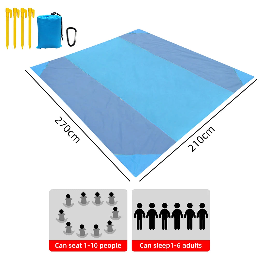 Waterproof Beach Mat Extra Large Outdoor Camping Mat Blanket Folding Sand Free Pocket Mattress Portable Lightweight Picnic Mat