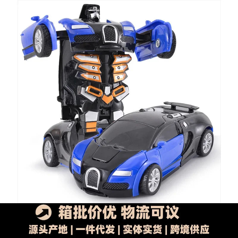 Shape-shifting toy car inertial impact one-button shape-shifting boy puzzle collision shape-shifting Autobot robot