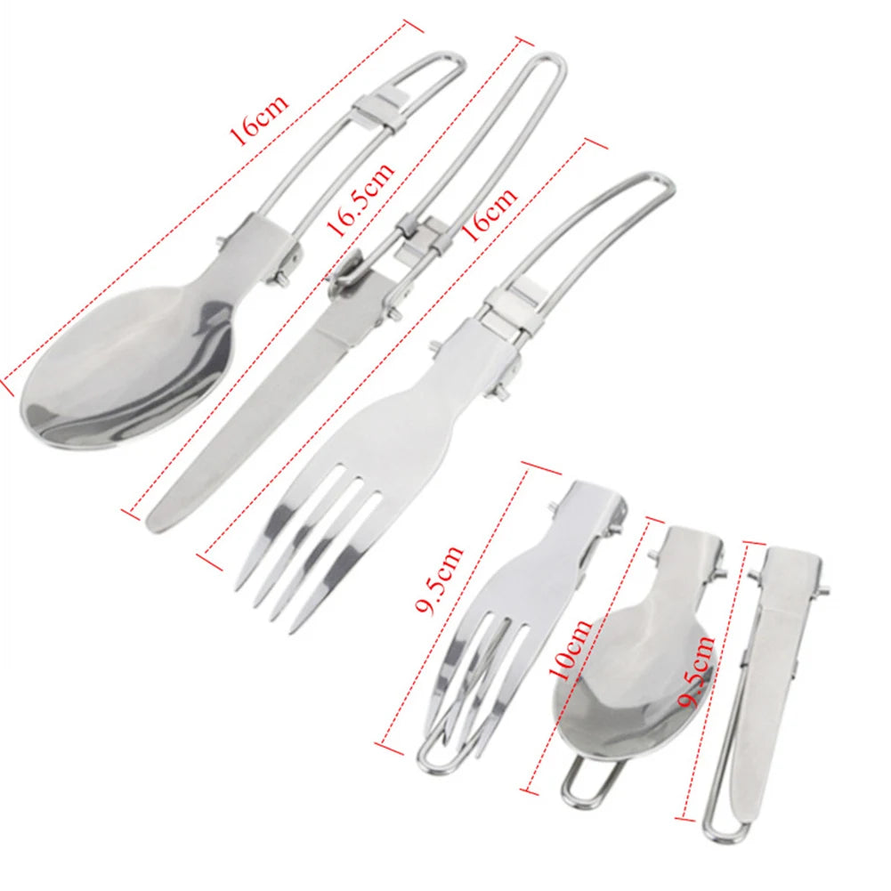 Portable Camping Cookware Set Outdoor Pot Tableware Kit Cooking Water Kettle Pan Travel Cutlery Utensils Hiking Picnic Tourist